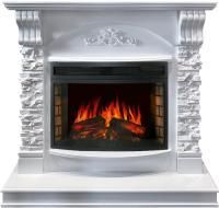 Каминокомплект Prague - Белый /Сланец белый с очагом Dioramic 25 LED FX