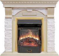 Каминокомплект Dublin - Слоновая кость с патиной / Сланец крем с очагом Majestic FX Brass