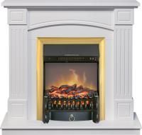 Каминокомплект Boston - Белый (Высота 925см) с очагом Fobos FX M Brass
