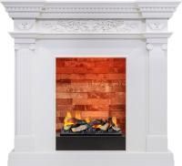 Каминокомплект Amalfi - Белый дуб с очагом Cassette 400 LNH-INT (с дровами)