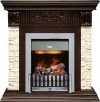 Каминокомплект Luxemburg (каменный) - Сланец/Темный дуб с очагом Danville Chrome FB2