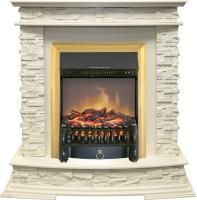 Каминокомплект Luzern - Слоновая кость с очагом Fobos FX M Brass