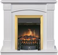 Каминокомплект Boston - Белый (Высота 925см) с очагом Fobos FX Brass