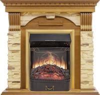 Каминокомплект Dublin -  Дуб / Сланец с очагом Majestic FX M Brass