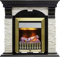 Каминокомплект Dublin - Венге / Сланец белый с очагом Danville Antique Brass FB2