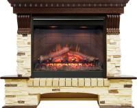 Каминокомплект Pierre Luxe угловой - Темный дуб / Сланец (Высота 1000мм) с очагом Symphony 26'' DF2608-INT