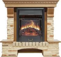 Каминокомплект Pierre Luxe - Дуб / Сланец с очагом Majestic FX Black