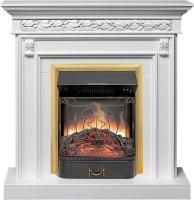 Каминокомплект Valletta - Белый (Ширина 1040 мм) с очагом Majestic FX Brass