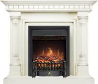 Каминокомплект Dallas - Слоновая кость с патиной с очагом Fobos FX Black