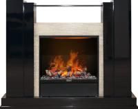 Каминокомплект Rockwell - Черный лак, слоновая кость с очагом Albany