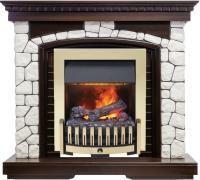 Каминокомплект Glasgow - Темный дуб / Белый с очагом Danville Brass FB2