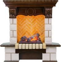 Каминокомплект Pierre Luxe - Темный дуб / Шампань (Высота 975мм) с очагом Cassette 400 NH