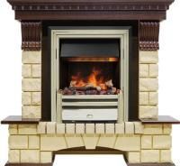 Каминокомплект Pierre Luxe - Темный дуб / Шампань (Высота 1050мм) с очагом Cavendish