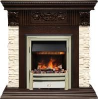 Каминокомплект Luxemburg (каменный) - Сланец/Темный дуб с очагом Cavendish