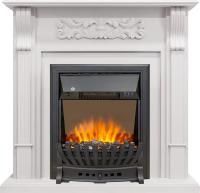 Каминокомплект Venice - Фактурный белый с очагом Aspen Black