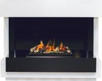 Каминокомплект Cube - Белый с черным с очагом Cassette 600 LNH-INT (с дровами)