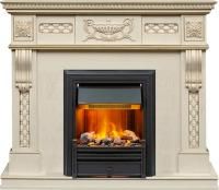 Каминокомплект Corsica - Слоновая кость с патиной (Ширина 1100) с очагом Brookline Black