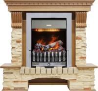Каминокомплект Pierre Luxe - Дуб / Сланец с очагом Danville Chrome FB2