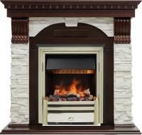 Каминокомплект Dublin - Темный дуб / Сланец белый с очагом Cavendish