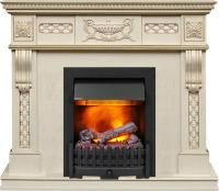 Каминокомплект Corsica - Слоновая кость с патиной (Ширина 1100) с очагом Danville Black FB2
