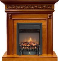 Каминокомплект Valletta - Орех с очагом Fobos FX M Black