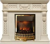 Каминокомплект Corsica - Слоновая кость с патиной (Ширина 1100) с очагом Atherton
