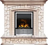 Каминокомплект Preston - Белый/Слоновая кость с патиной с очагом Flagstaff