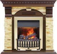 Каминокомплект Dublin угловой - Темный дуб / Сланец с очагом Danville Brass FB2