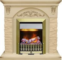 Каминокомплект Bern Сланец крупный бежевый / Алебастр темная патина с очагом Danville Antique Brass FB2