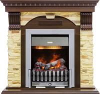 Каминокомплект Dublin угловой - Темный дуб / Сланец с очагом Danville Chrome FB2