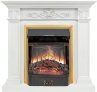 Каминокомплект Verona - Белый дуб с очагом Majestic FX Brass