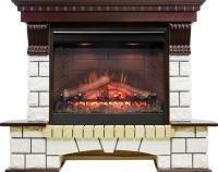 Каминокомплект Pierre Luxe угловой - Темный дуб / Белый с очагом Symphony 26'' DF2608-INT