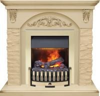 Каминокомплект Bern Сланец крупный бежевый / Алебастр темная патина с очагом Danville Brass FB2
