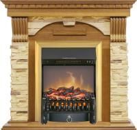 Каминокомплект Dublin -  Дуб / Сланец с очагом Fobos FX M Brass