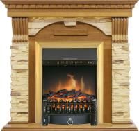 Каминокомплект Dublin -  Дуб / Сланец с очагом Fobos FX Brass