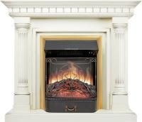 Каминокомплект Dallas - Слоновая кость с патиной с очагом Majestic FX Brass