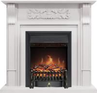 Каминокомплект Venice - Фактурный белый с очагом Fobos FX Black