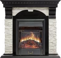 Каминокомплект Dublin - Венге / Сланец белый с очагом Majestic FX Black