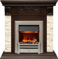 Каминокомплект Luxemburg (каменный) - Сланец/Темный дуб с очагом Chesford