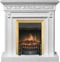 Каминокомплект Valletta - Белый (Ширина 1040 мм) с очагом Fobos FX Brass