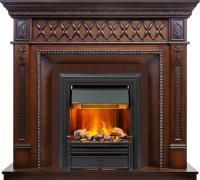 Каминокомплект Alexandria - Махагон коричневый антик с очагом Brookline Black