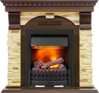 Каминокомплект Dublin угловой - Темный дуб / Сланец с очагом Danville Black FB2