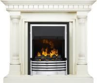 Каминокомплект Dallas - Слоновая кость с патиной с очагом Flagstaff