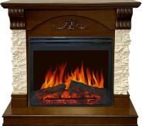 Каминокомплект Prague - Сланец бежевый / Темный дуб с очагом Jupiter FX New