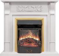 Каминокомплект Venice - Фактурный белый с очагом Majestic FX Brass
