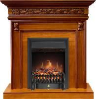 Каминокомплект Valletta - Орех с очагом Fobos FX Black