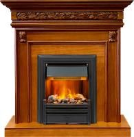 Каминокомплект Valletta - Орех с очагом Brookline Black