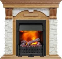 Каминокомплект Dublin - Дуб / Сланец белый с очагом Danville Black FB2