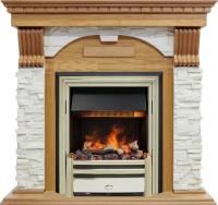 Каминокомплект Dublin - Дуб / Сланец белый с очагом Cavendish