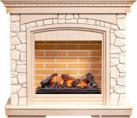 Каминокомплект Glasgow - Слоновая кость с патиной/Белый с очагом Cassette 600 NH